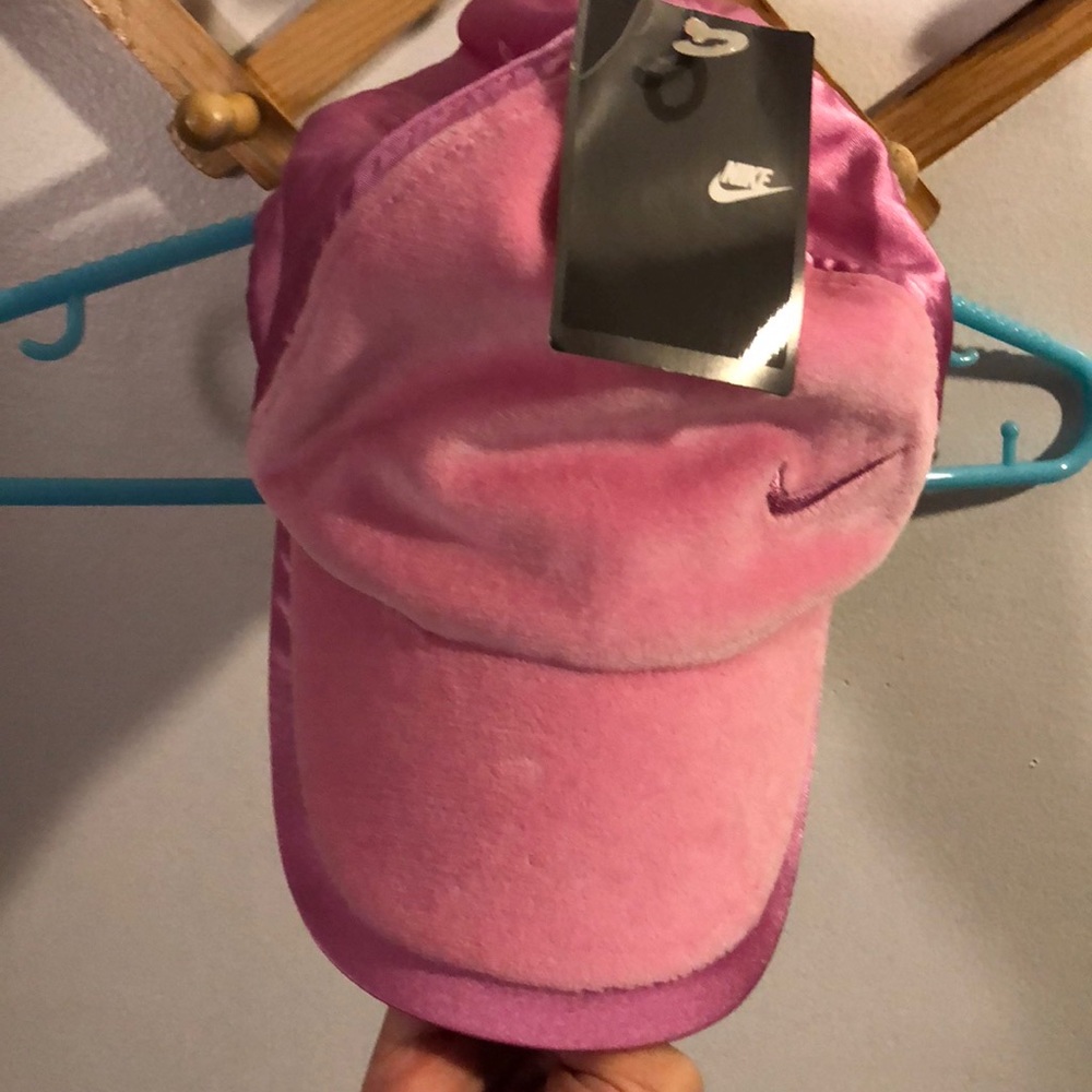NWT Nike pink velvet satin cap
